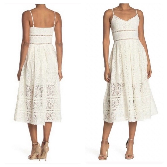 NSR Dresses & Skirts - NSR Lace Fit and Flare Midi Dress